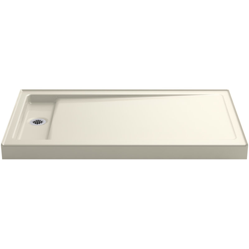Bellwether 60" x 34" Single-Threshold Shower Base, Almond, Left Center
