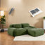 Canapés modulaires en velours côtelé vert olive, conception ergonomique pour les espaces de vie