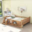 Floor Bed with Storage Bookcases and Drawers-129032332-129032335