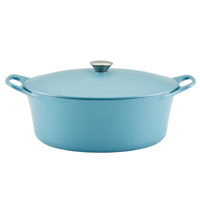 Rachael Ray NITRO Cast Iron Dutch Oven / Casserole Pan, Induction-suitable, 6.5 Quart
