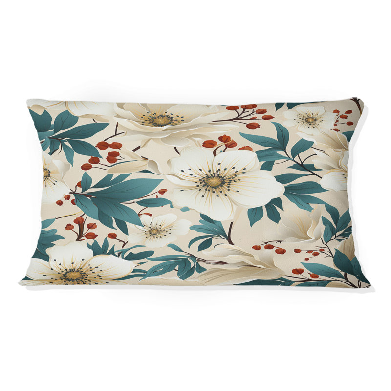 Coussin à imprimé floral Coastal Tranquil Florals Collage UnveILE III
