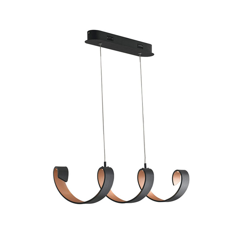 Haug 1 - Light Black LED Kitchen Island Pendant, 120cm H x 80cm W x 13.5cm D