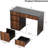 48 Inch Small Desk with Drawers and Storage Cabinet-2031436719