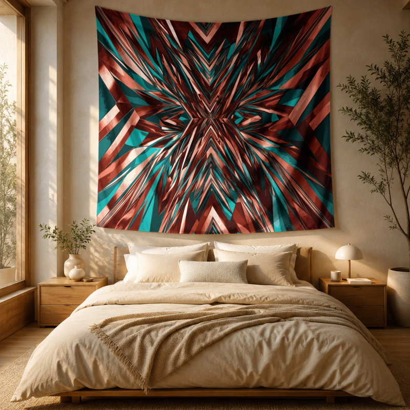 Tapisserie murale Op Art, 88 po x 104 po
