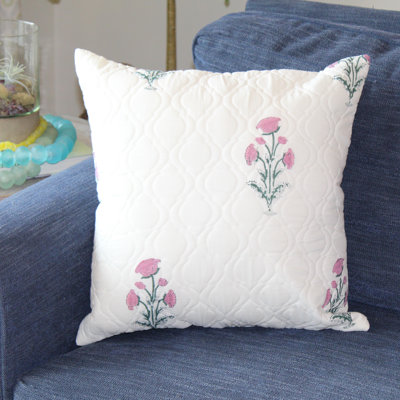 Floral Cotton Pillow Cover