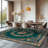 8x10 ft Butterfly Rug for Living Room, Low Pile Throw Rugs with Rubber Backing Washable Non Slip Modern Large Area Rug for Bedroom Dining Room, Dark Green-118085076-121886478