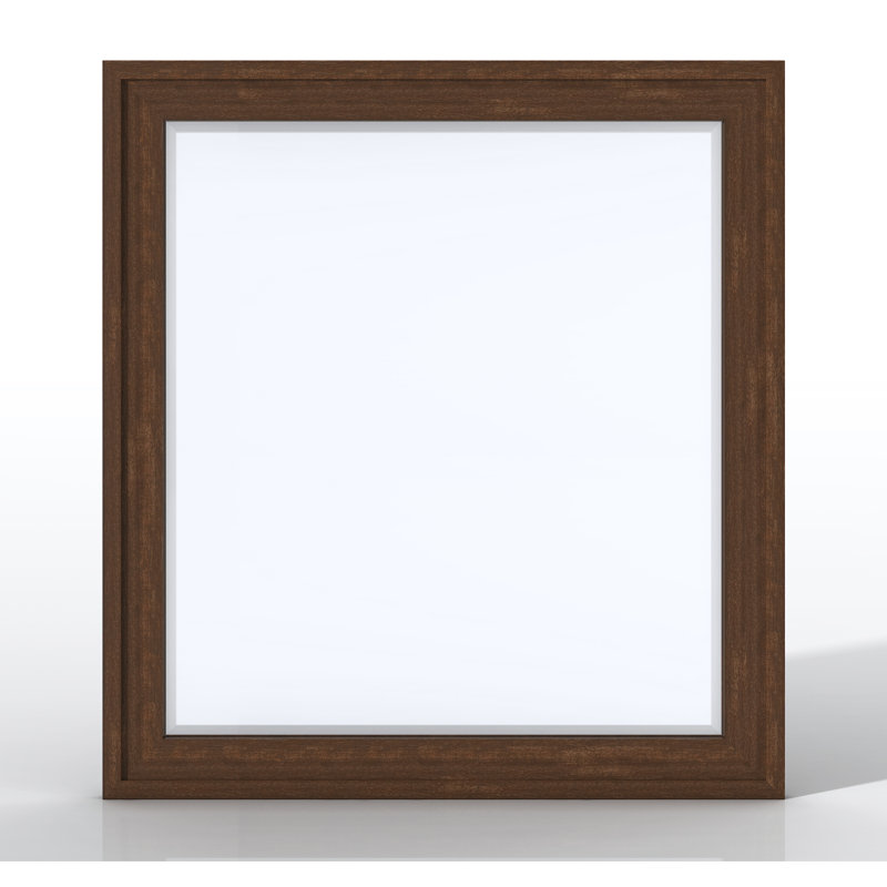 Addison Rectangle Wall Mirror, 39" x 36", Mid-Century Acacia