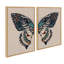 «Boho Butterfly Watercolor Diptych Neutral Lin» par The Creative Bunch Studio, ensemble d'art mural sur toile encadrée