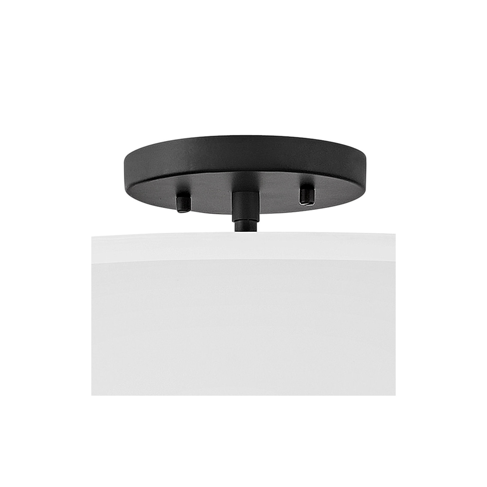 Graham Four-Light Semi-Flush Mount Ceiling Light w/ Faux Parchment Shades, Black