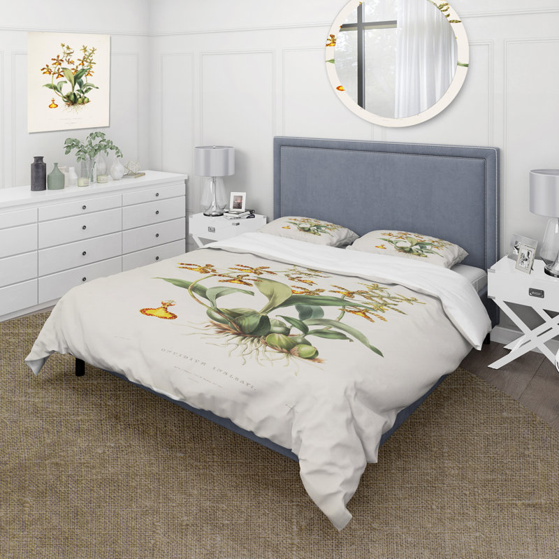 Vintage Flower I - Traditional Duvet Cover Set, King Duvet Cover + 2 King Shams