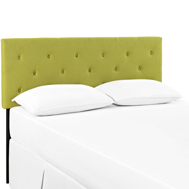 Terisa Tufted Fabric Headboard, King, Gray