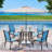 5 Piece Patio Dining Set, Outdoor Dining Table And Chairs Set For 4, 4 PVC-coated polyester Chairs, 1 Iron Square Table With Umbrella Hole, Patio Furniture Set For Deck, Backyard, Lawn, Poolside,-109576026