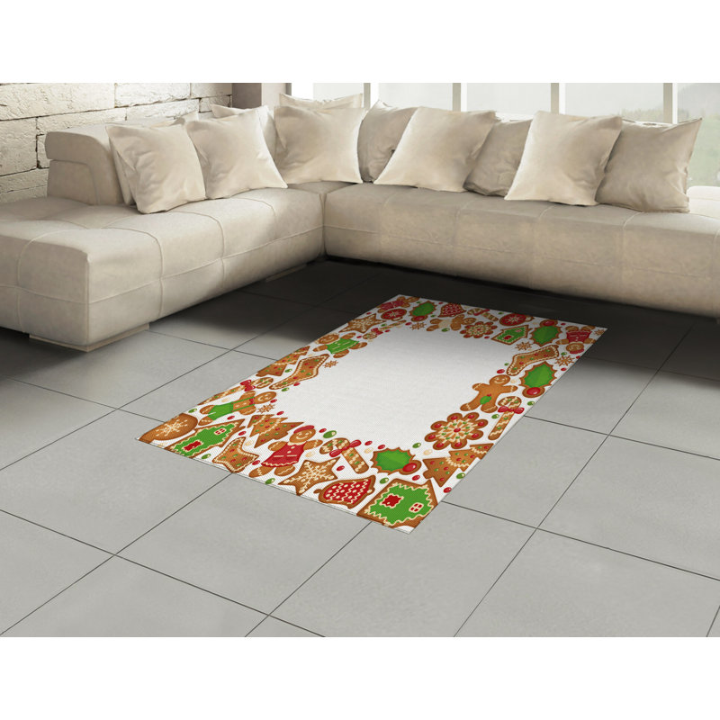Christmas High Density Long Fiber Poly Threads Decorative Area Rug Carpet, Rectangle 4' x 5'8"