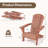 Costway Folding Adirondack Chair Set Of 4 With High Backrest & Wide Armrests Wooden-49036953