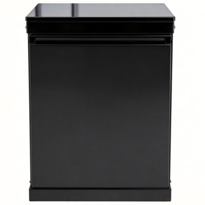 Outdoor Kitchen Black Single-Door Storage Cabinet, 304 Stainless Steel Heavy-Duty, Lockable Tight Storage, Adaptable Interior Space, Easy Installation, Ventilated For Optimal Protection, American