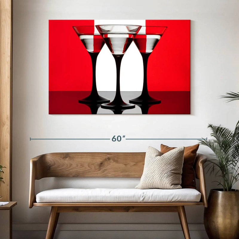 Yarlin trois cocktails Martini, H 32 po x l 48 po