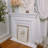 White Solid + Manufactured Wood Freestanding Fireplace-1232084455