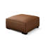 Repose-pieds brun en cuir véritable avec coussin