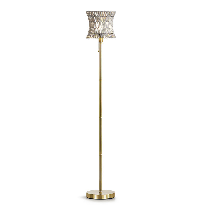 Rahish 68'' Traditional Floor Lamp, Brushed Brass