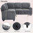L-Shaped Sectional Sofa Bed With Pull-Out Bed & Storage, 5-Seat Sleeper Couch With USB Charging, Convertible Design For Living Room, Apartment, Corduroy Fabric-643629576