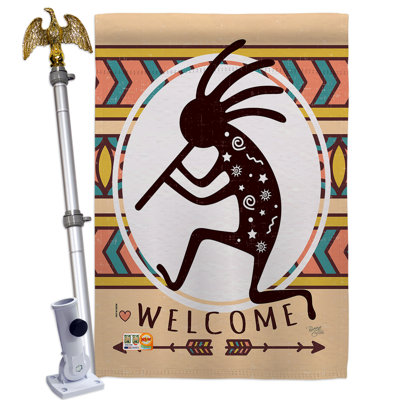 Ensemble de drapeaux H 40 po x l 28 po welcome Kokopelli Dance