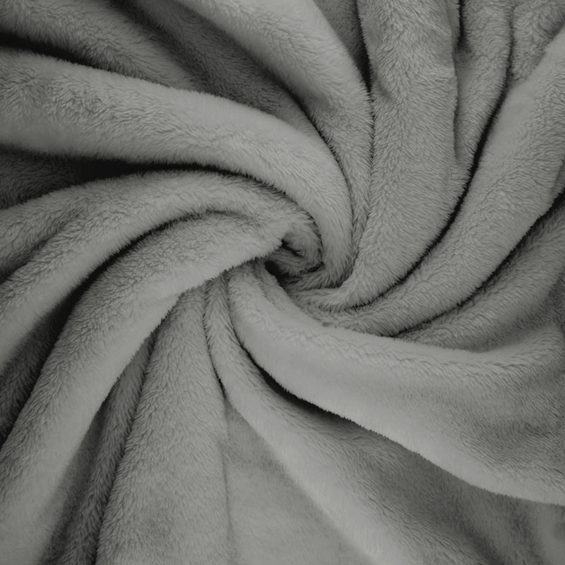 Jeté en molleton doux et moelleux, couverture chaude et épaisse douillette pour canapé et lit, gris clair, jeté XL (60 po x 70 po)