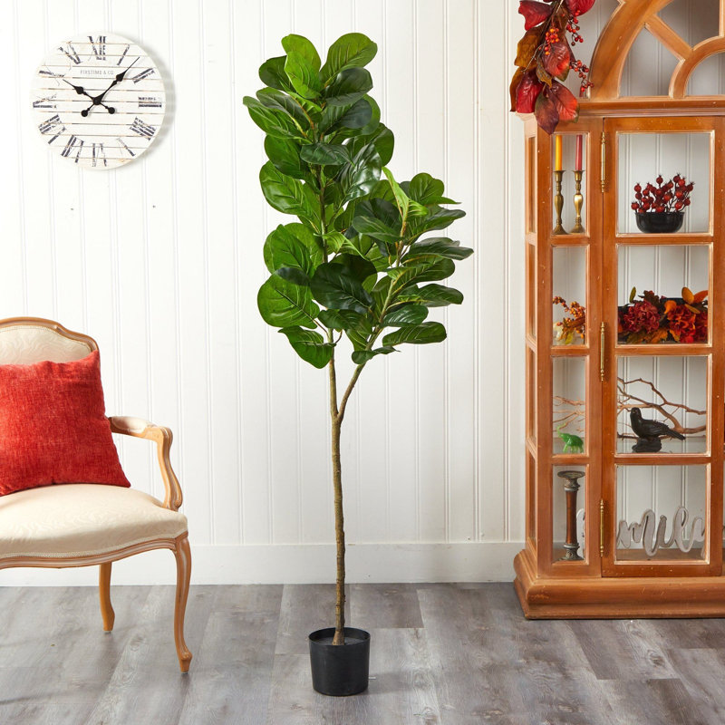Fiddle Leaf Fig Artificial Tree, 54" H x 8" W x 8" D
