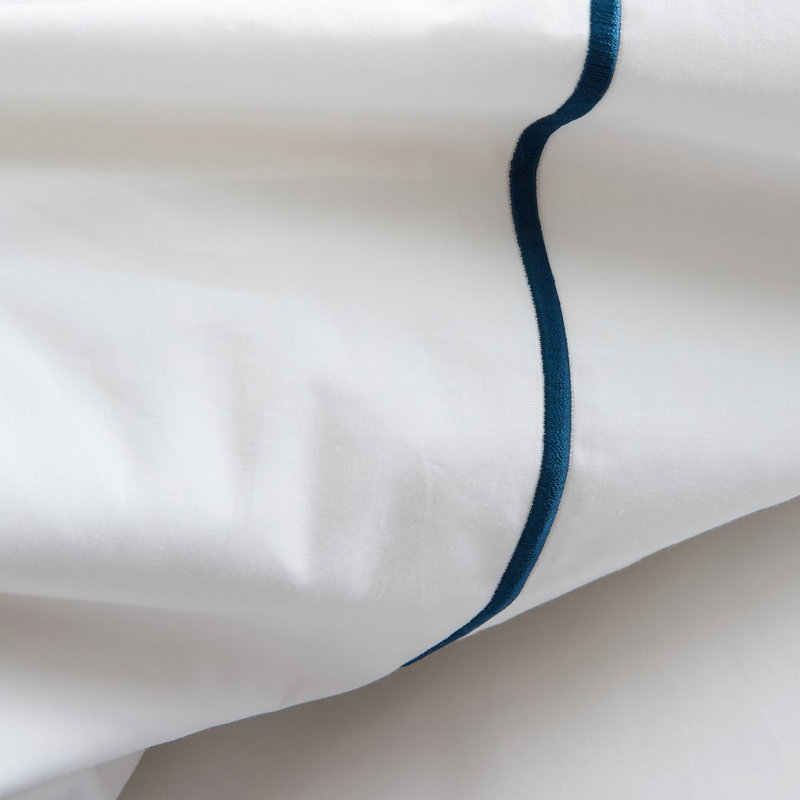Benin 1000 thread count 55% cotton / 45% polyester sheet set, Ensemble de drap pour lit très grand avec drap-ho, Bleu marine