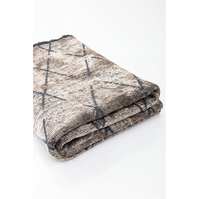 Rapture Gray/Black Geometric Luxury Area Rug, Rectangle 7'10" x 11'2"