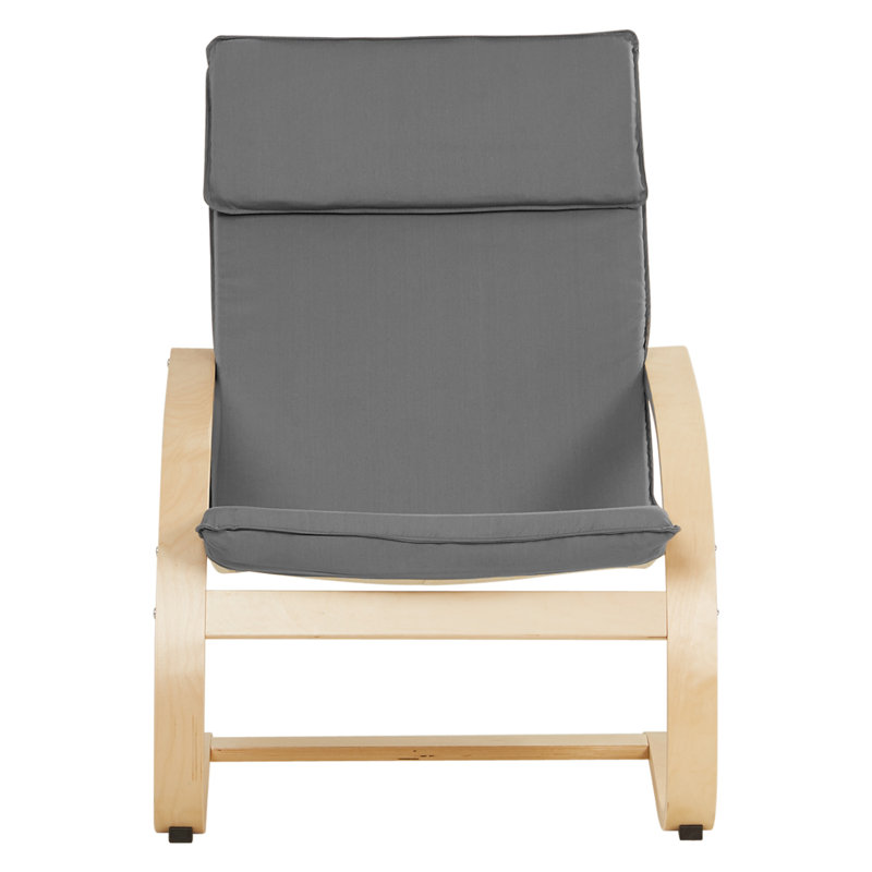 Ashanta Solid Wood Rocking Chair, Grey/Brown/Blue
