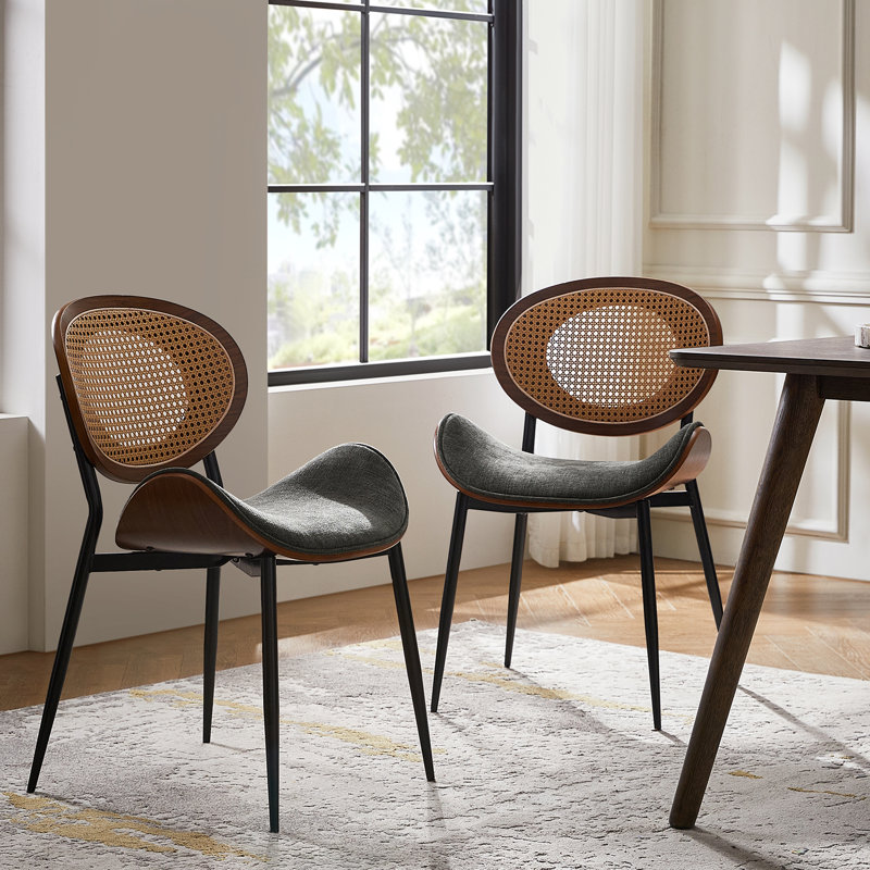  Ensemble de 2 chaises de salle à manger Pateley, Gris foncé