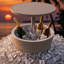 Table d'appoint d'extérieur 3-en-1 pour terrasse avec seau à glace, glacière escamotable de 8 gallons avec résistance aux rayons UV et aux intempéries pour la terrasse, la piscine et le camping