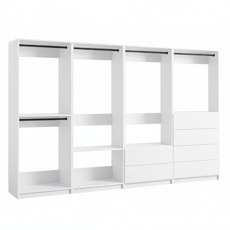 Kalinikos Freestanding Walk in Wood Closet System, White