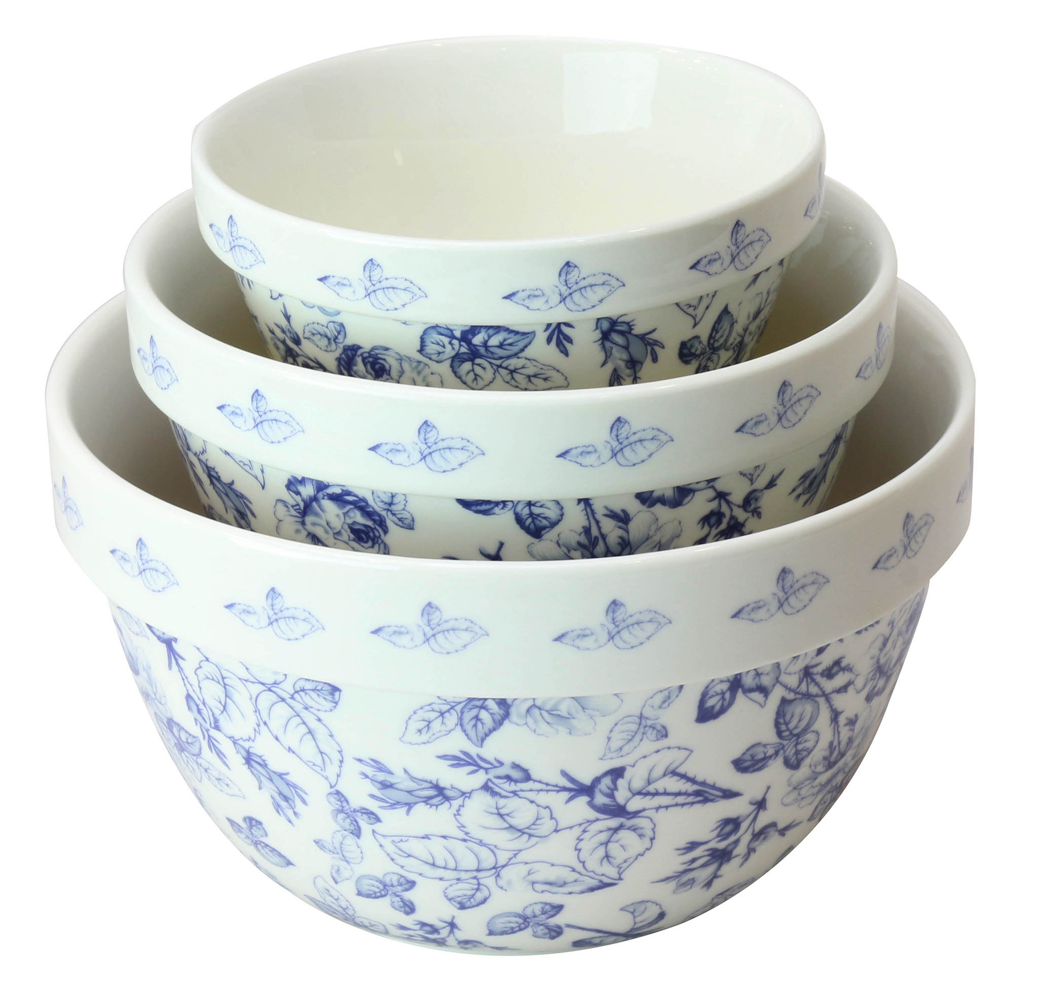 Grace's Tea Ware Pantry Size Nested 3 Piece Porcelain Mixing Bowl Set & Reviews | Wayfair