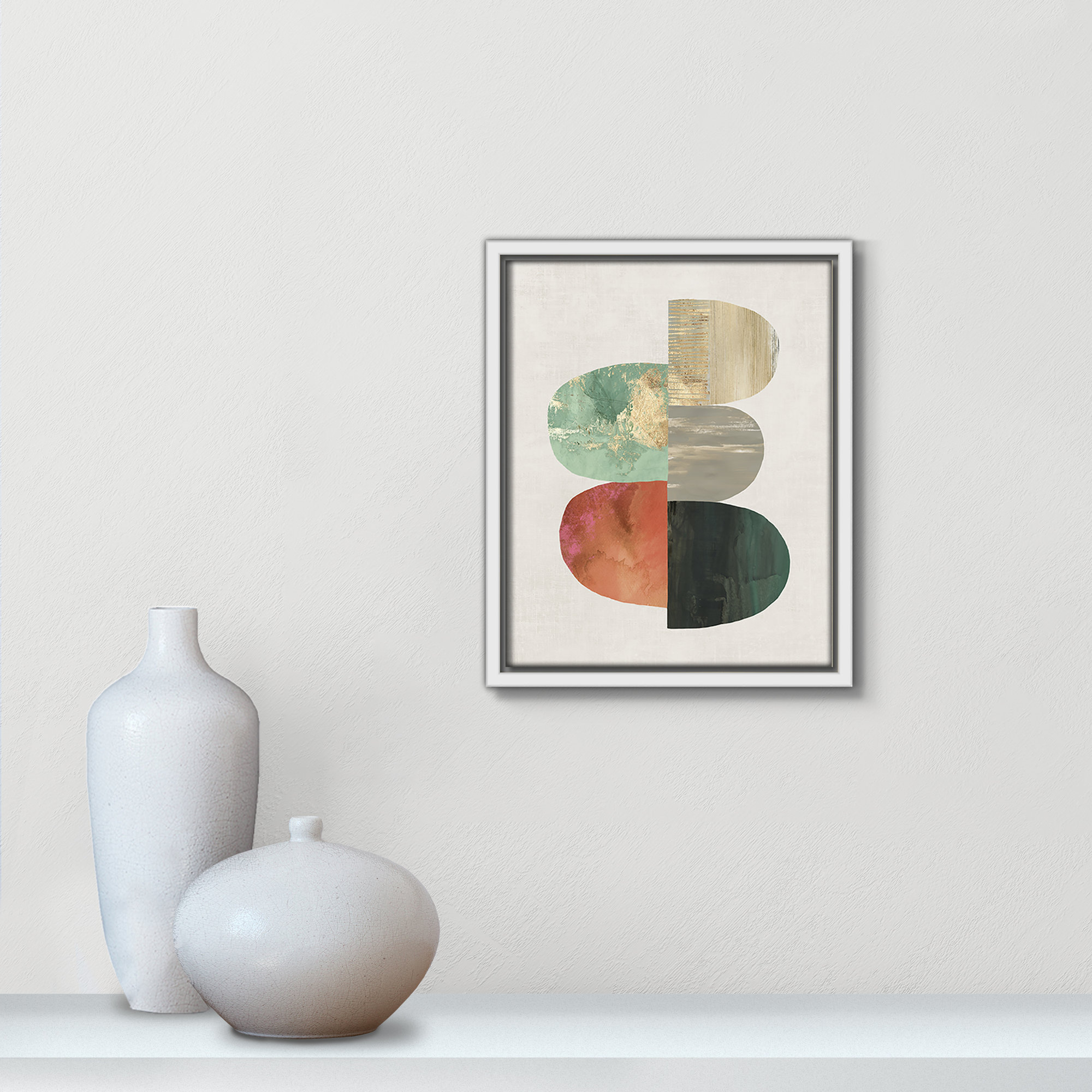 Evolving Energy I - Painting Print, 11.5" H x 9.5" W, White, Picture Framed Canvas