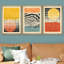 «Abstract Vibrant Color Blocks» Mid-Century Colorful Polygon Collage Abstract Geometric - 3 pièces, ensemble d'art graphique sur toile flottante-75849862-75849865