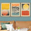 «Abstract Vibrant Color Blocks» Mid-Century Colorful Polygon Collage Abstract Geometric - 3 pièces, ensemble d'art graphique sur toile flottante-75849865-75849864