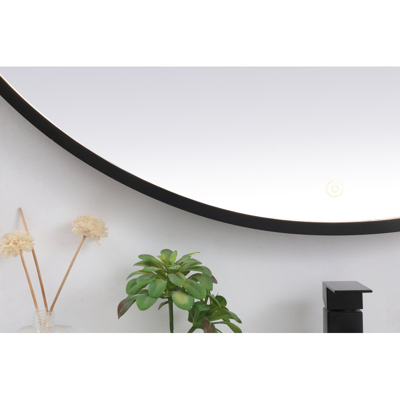 Miroir de salle de bain Pickard, Noir, 45 po x 45 po