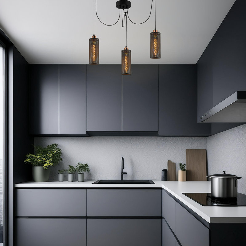 Lustre en métal à hauteur réglable 3 lumières