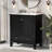 30 Inch Bathroom Vanity With Sink, Multi-Functional Storage Cabinet, Solid Wood And MDF Board, Black Finish