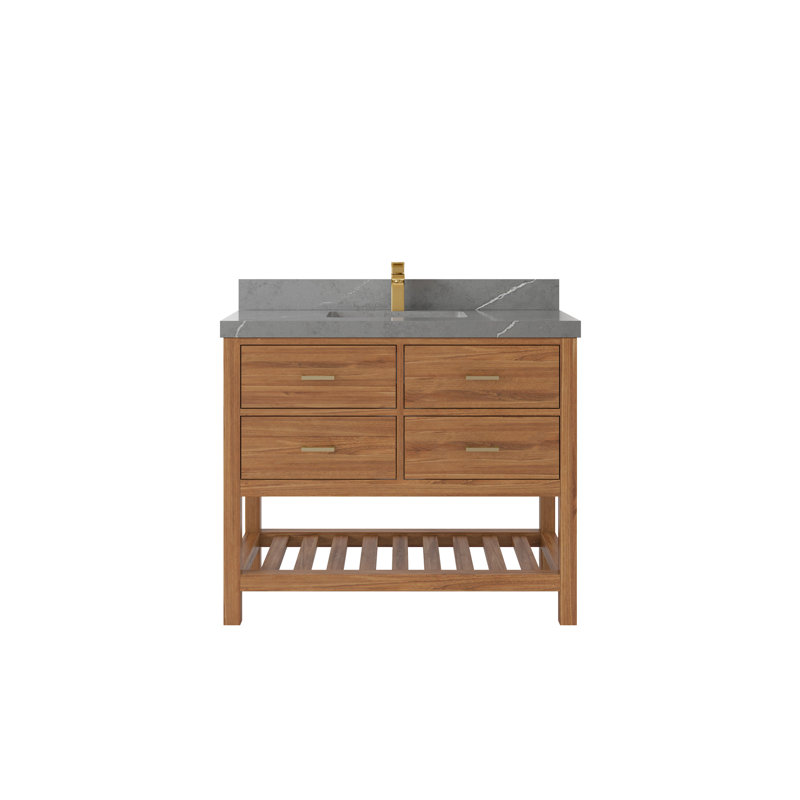 Ensemble de meuble-lavabo simple 42 po Parker, Gris Piatra