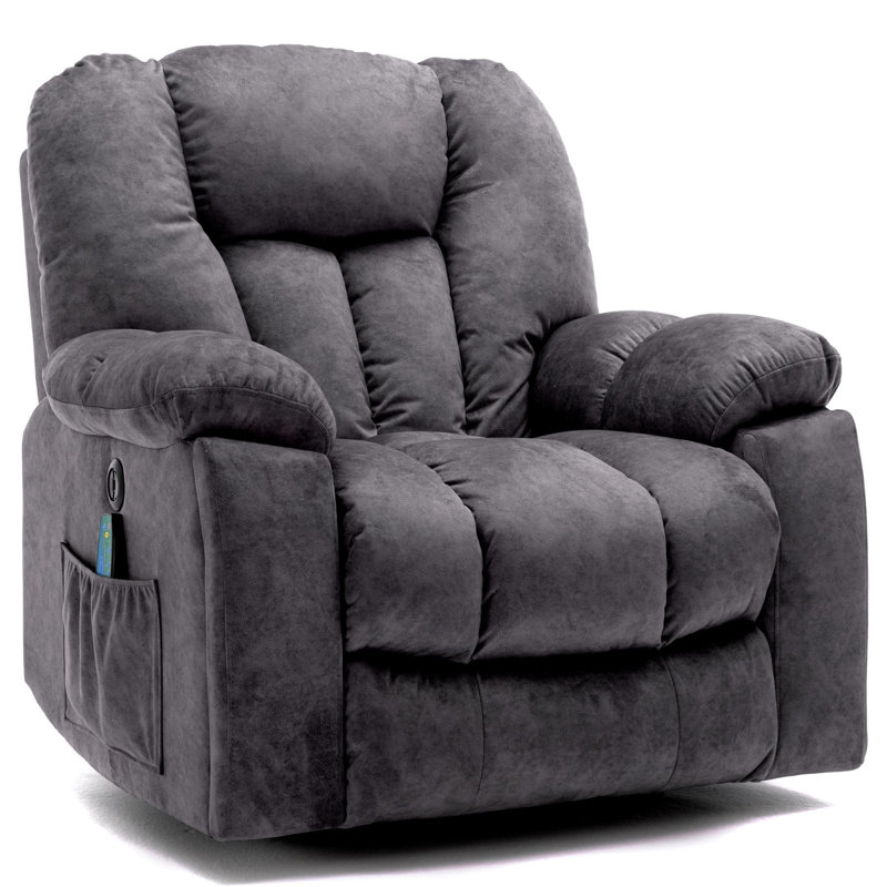 Upholstered Heated Massage Chair, Grey