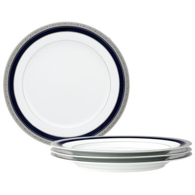 Ensemble de 4 assiettes Noritake Crestwood Cobalt Platinum, 10 1/2 po