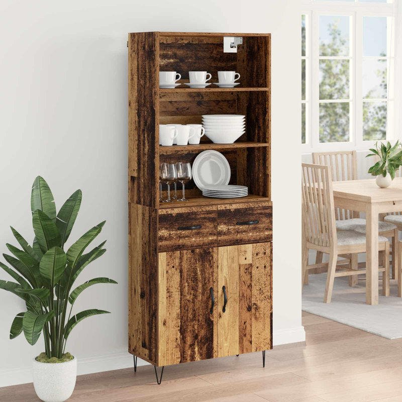  Highboard Old Wood 69.5 X 34 X 180 Cm Engineered Wood, Old Wood