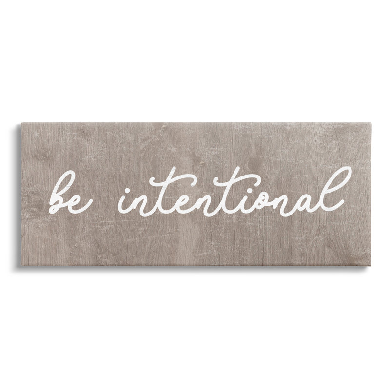 Be Be intentional rustic phrase par Lil 'Rue - impression, H 17 po x l 40 po x P 1,5 po, Toile tendue