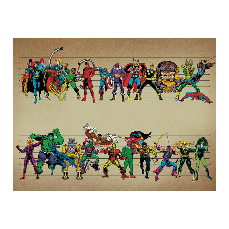Line Up Graphic Art Print on Canvas, 50cm H x 100cm W x 3.8cm D