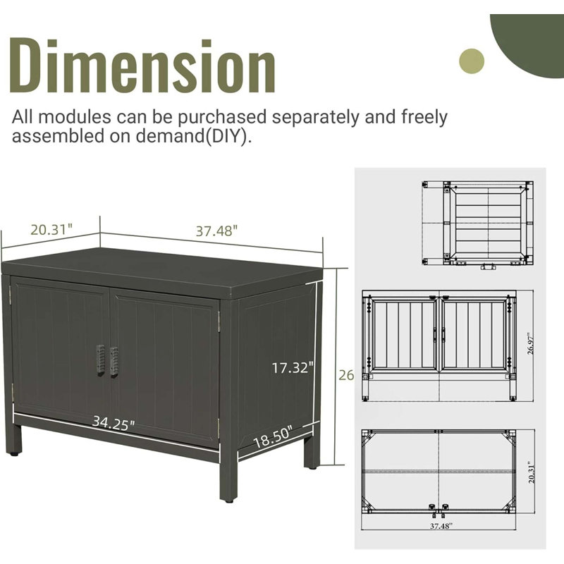 Îlot de cuisine extérieur avec rangement, îlot de cuisine en aluminium pour barbecue, armoire de rangement autoportante pour barbecue avec couvercle de protection pour barbecue, terrasse et patio