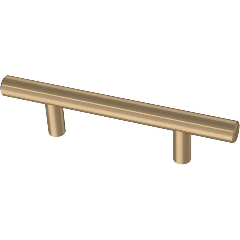 Solid Bar 3 in. (76 mm) Cabinet Drawer Bar Pulls (10-Pack), Champagne Bronze, 3"