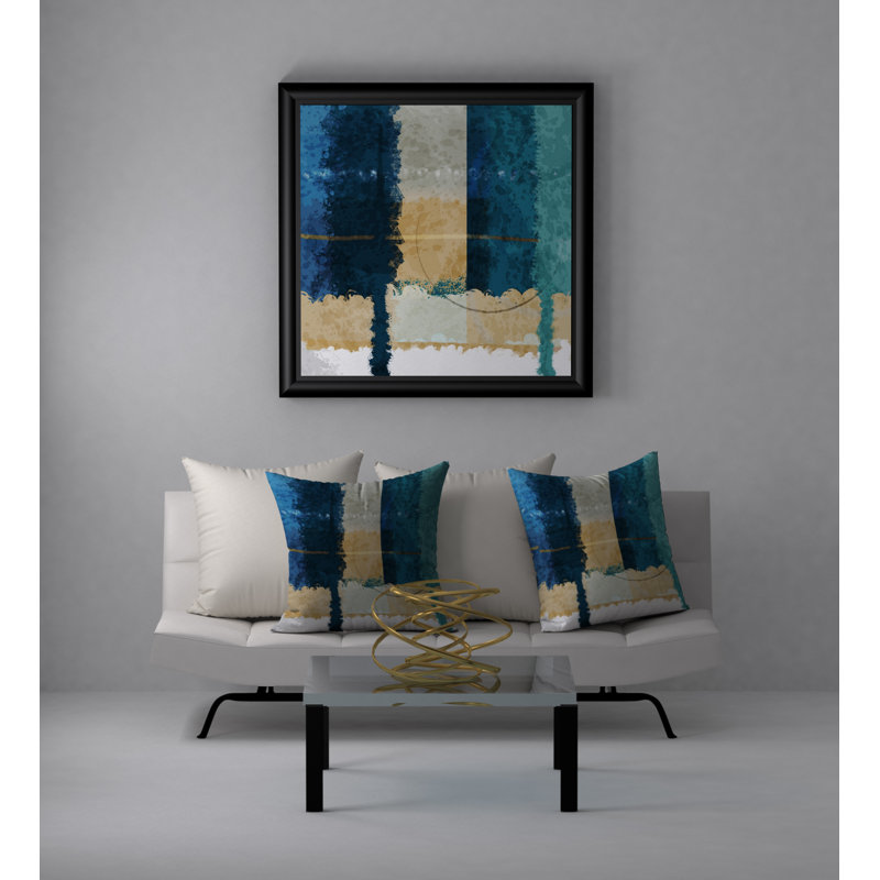 Abstract Reversible Throw Pillow, 18"x18"
