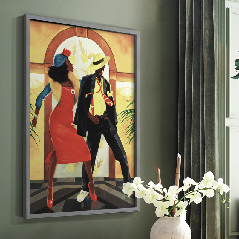 «Night Out I», reproduction encadrée - bois massif, Gris, H 10 po x l 8 po